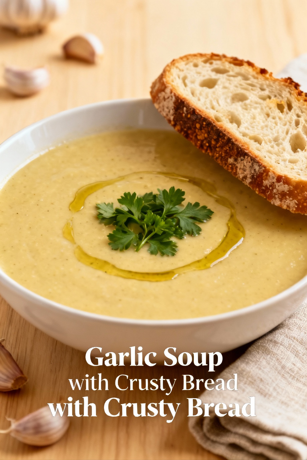 Garlic Soup with Crusty Bread