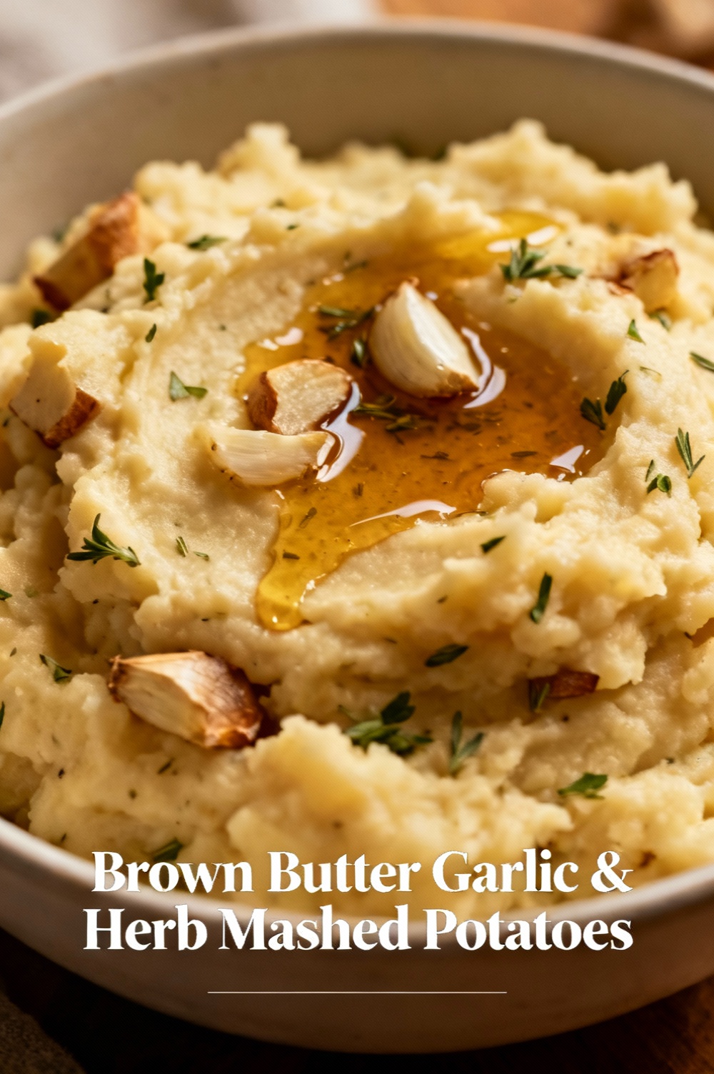 Brown Butter Garlic & Herb Mashed Potatoes