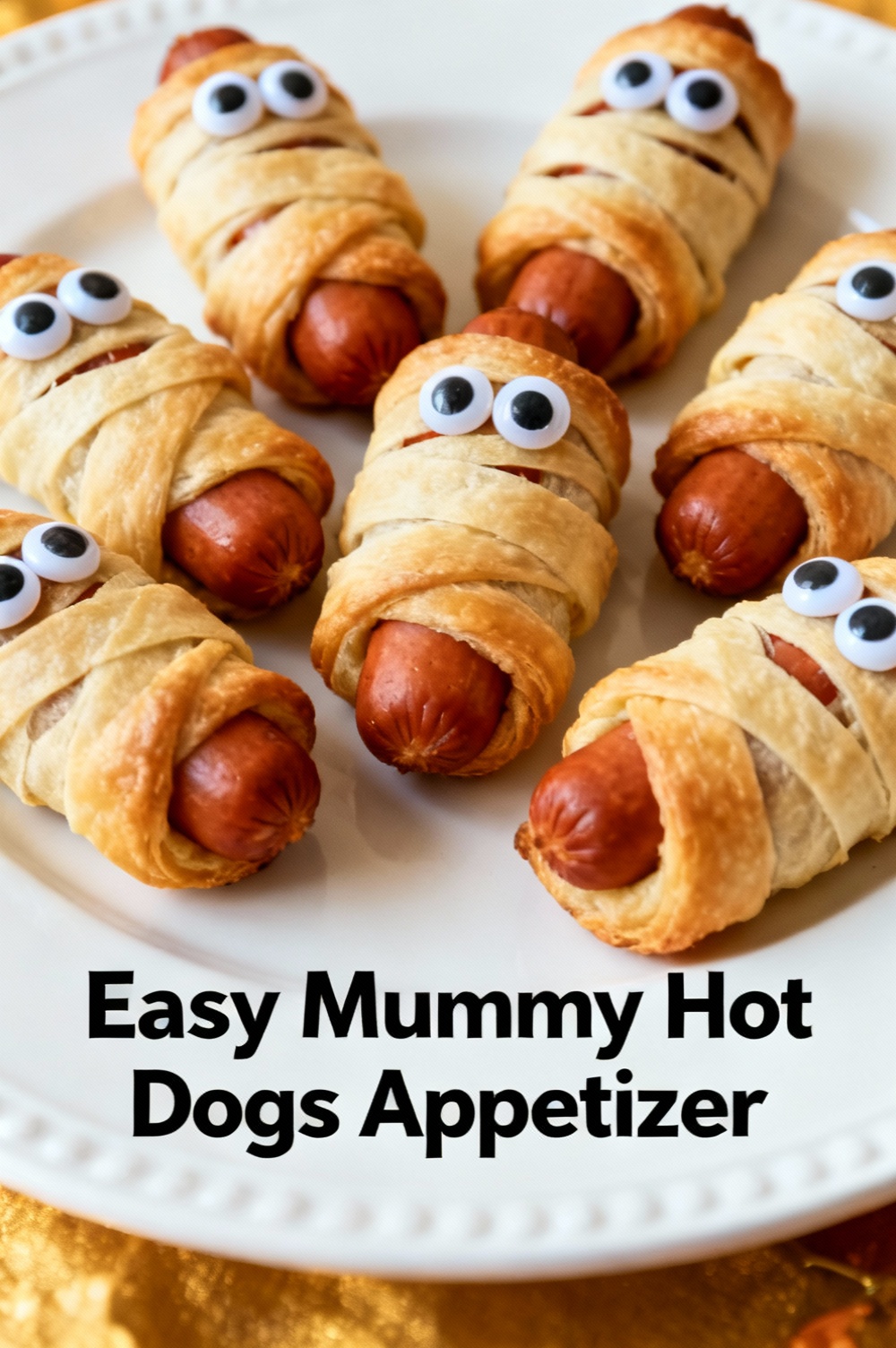 Easy Mummy Hot Dogs Appetizer