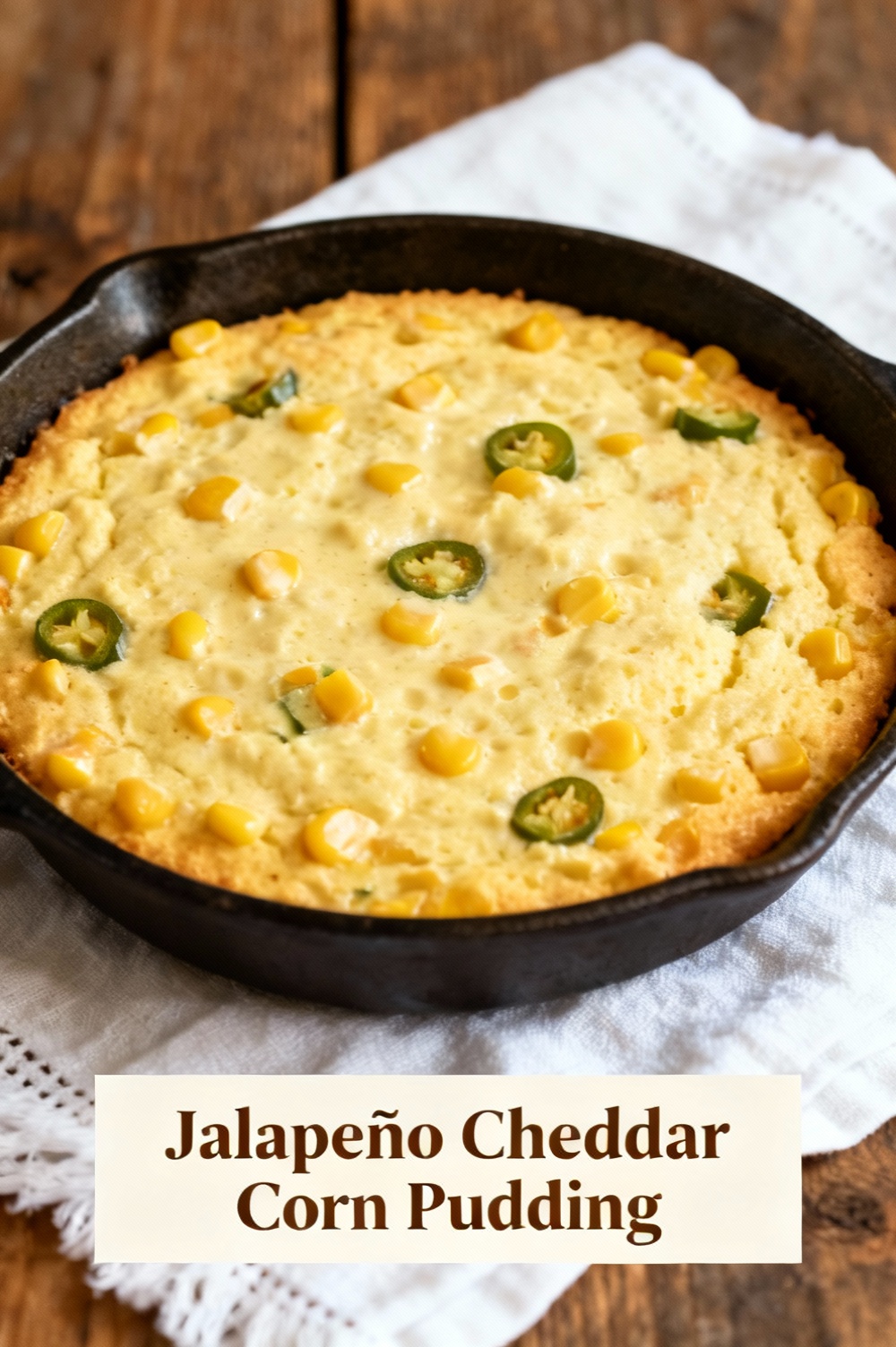 Jalapeño Cheddar Corn Pudding