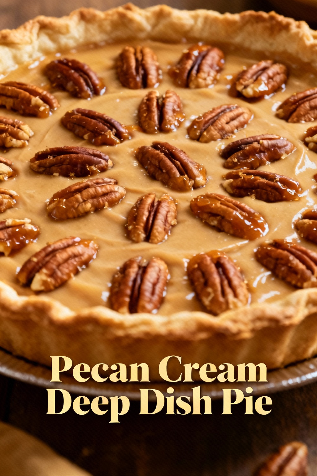 Pecan Cream Deep Dish Pie