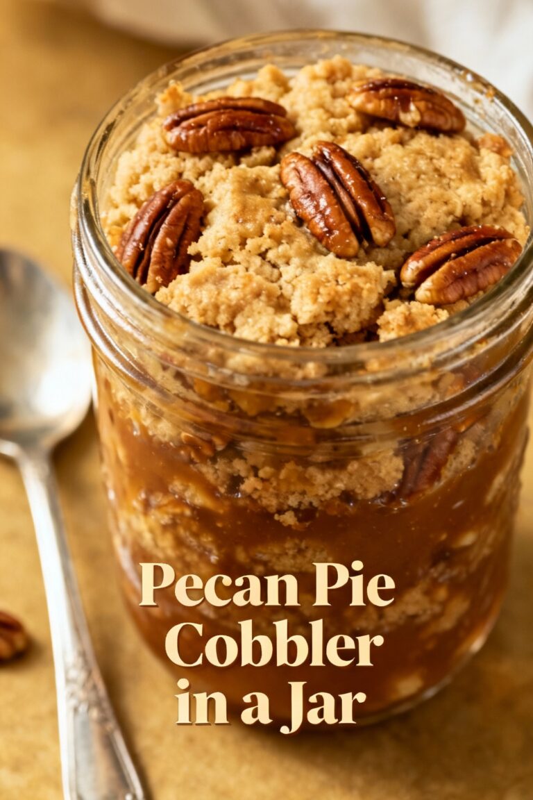 Pecan Pie Cobbler in a Jar