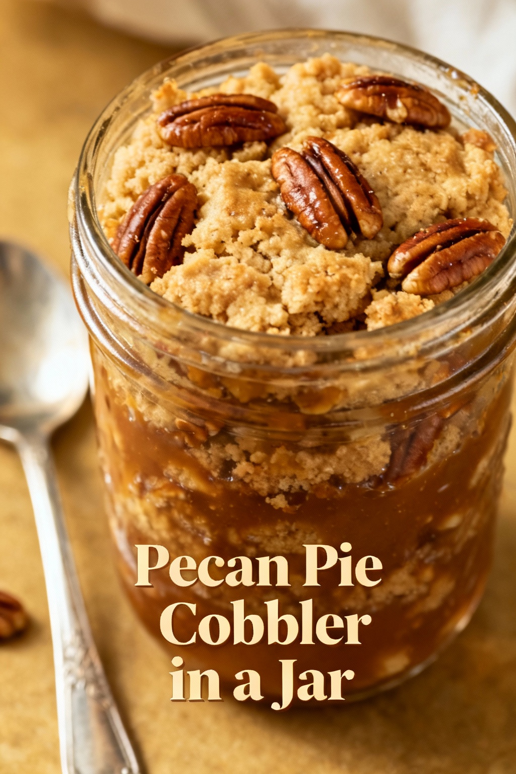 Pecan Pie Cobbler in a Jar