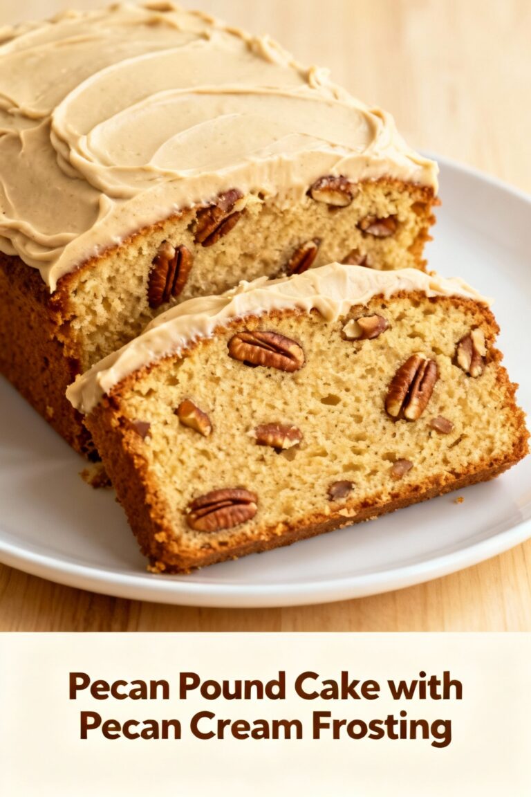 Pecan Pound Cake with Pecan Cream Frosting