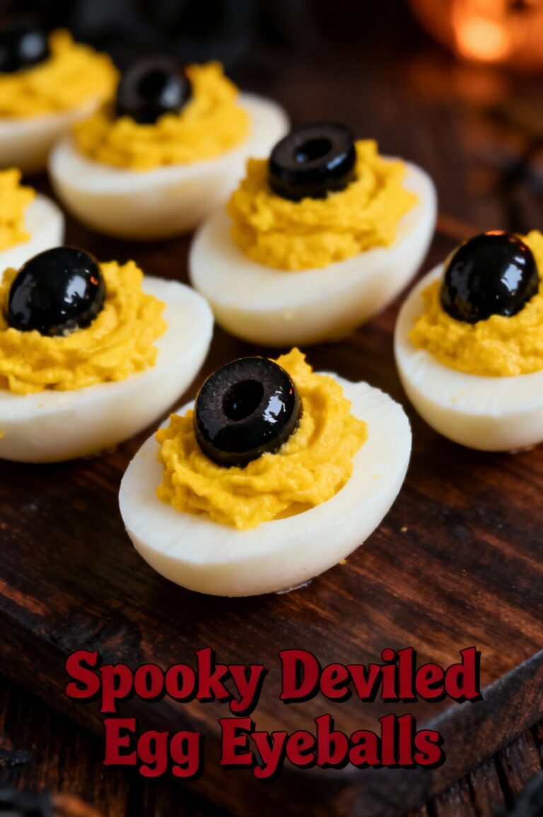 Spooky Deviled Egg Eyeballs