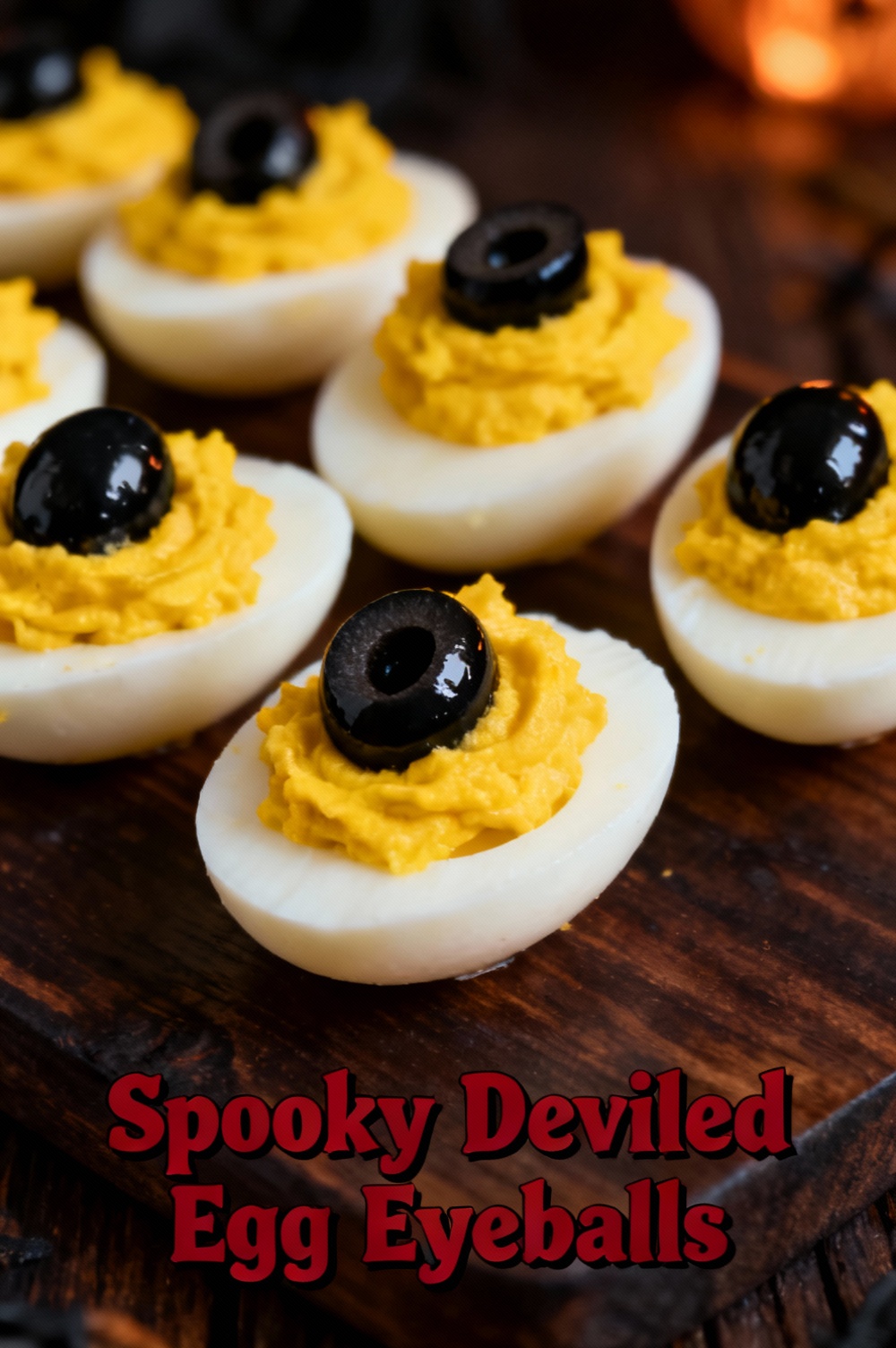 Spooky Deviled Egg Eyeballs