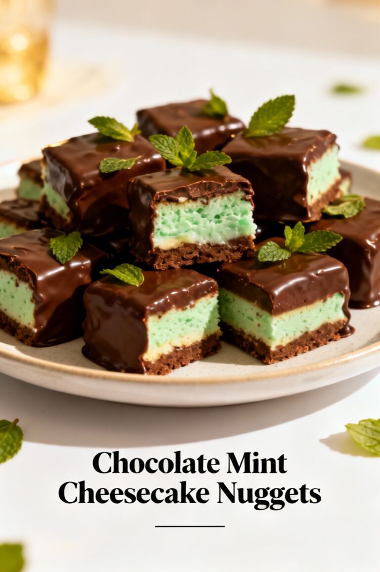 Chocolate Mint Cheesecake Nuggets