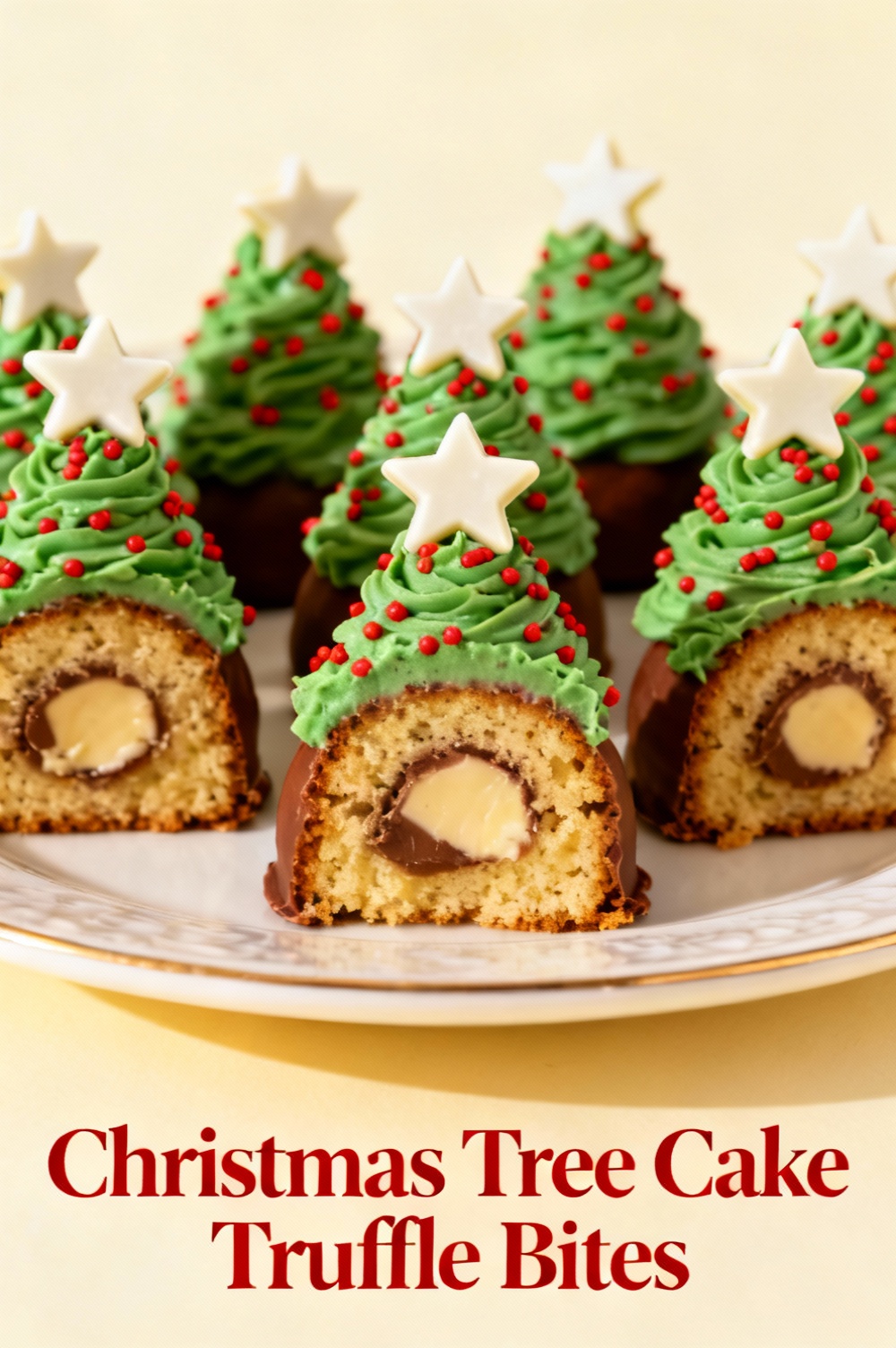 Christmas Tree Cake Truffle Bites