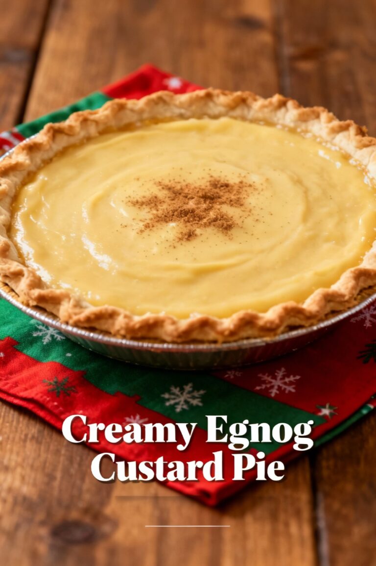 Creamy Eggnog Custard Pie