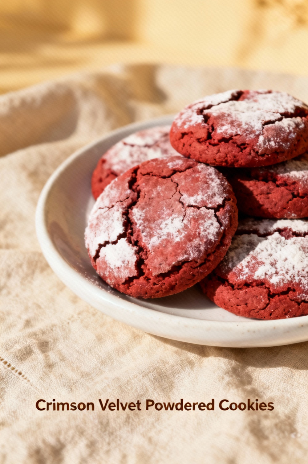 Crimson Velvet Powdered Cookies