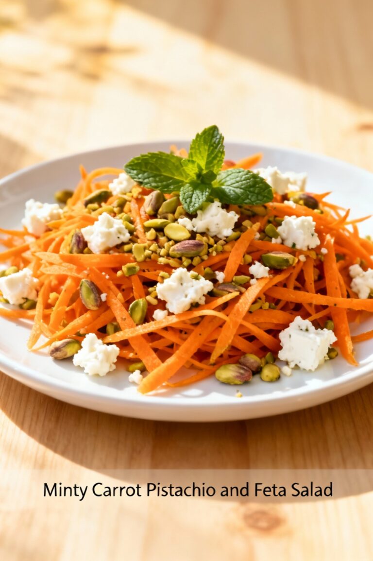 Minty Carrot Pistachio and Feta Salad