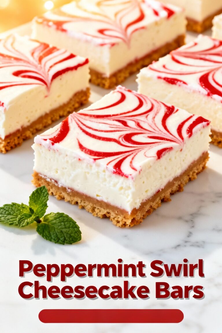 Peppermint Swirl Cheesecake Bars