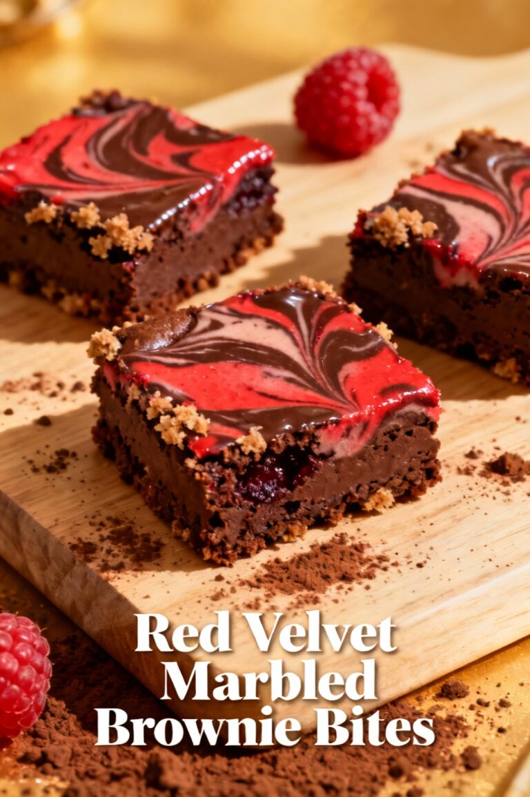 Red Velvet Marbled Brownie Bites