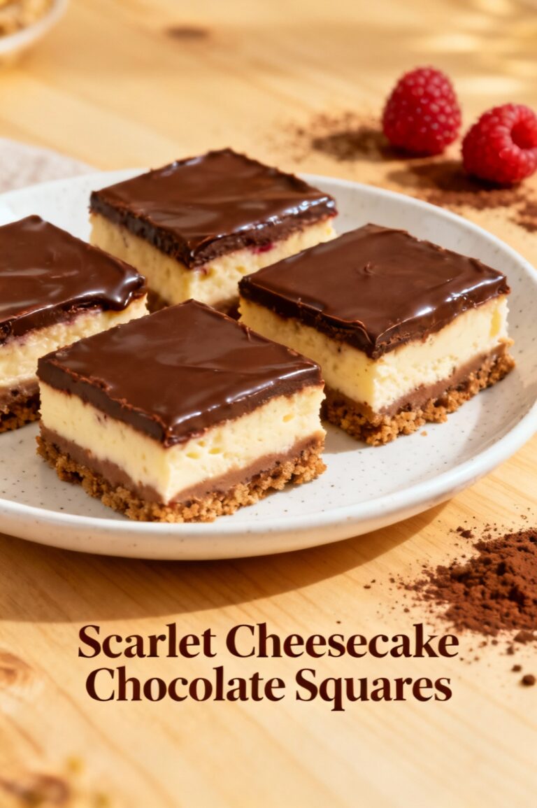 Scarlet Cheesecake Chocolate Squares