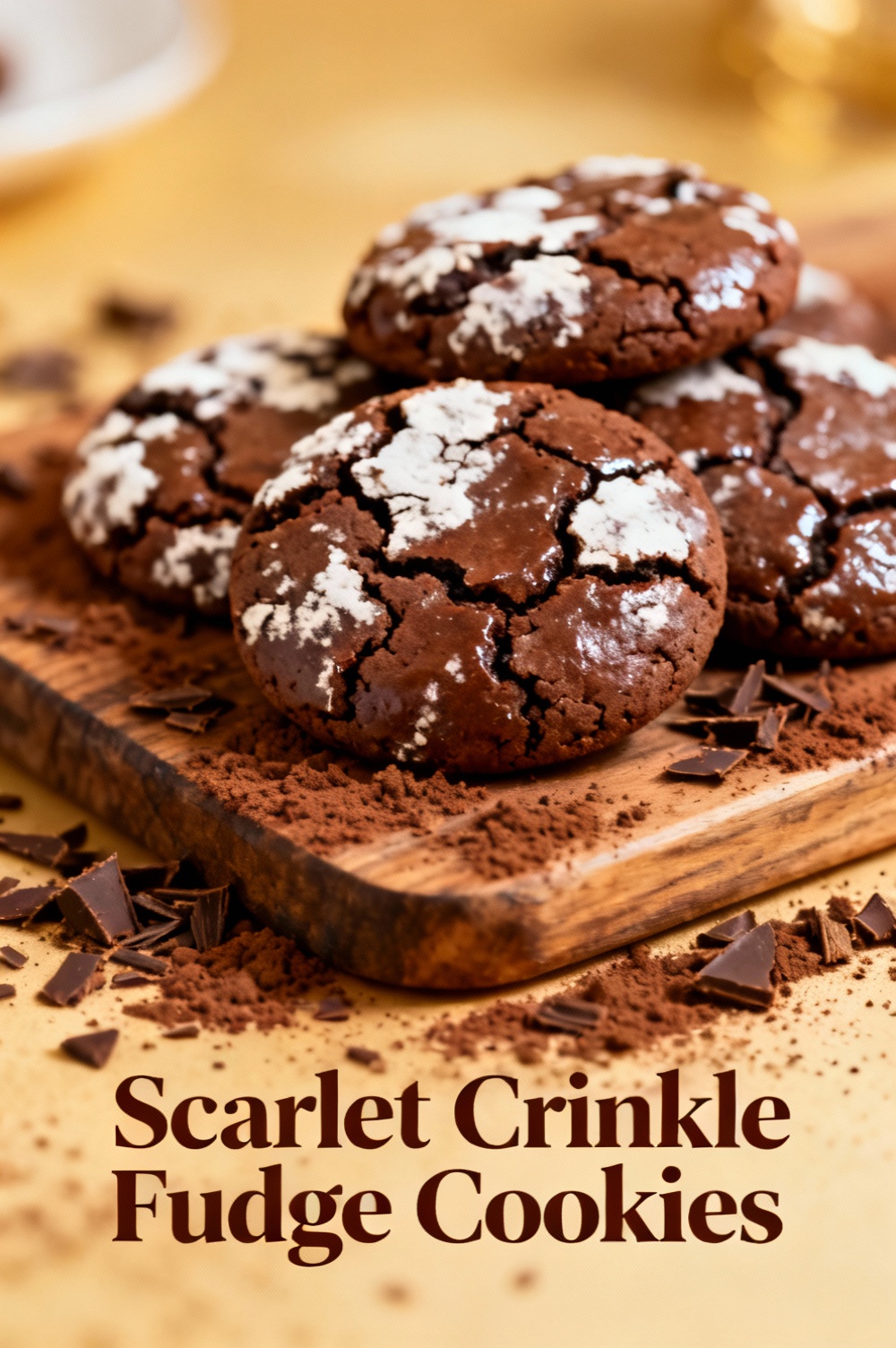 Scarlet Crinkle Fudge Cookies