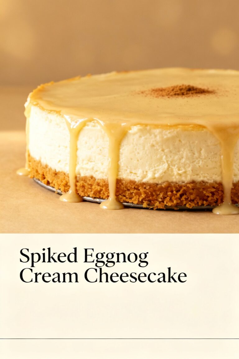 Spiked Eggnog Cream Cheesecake