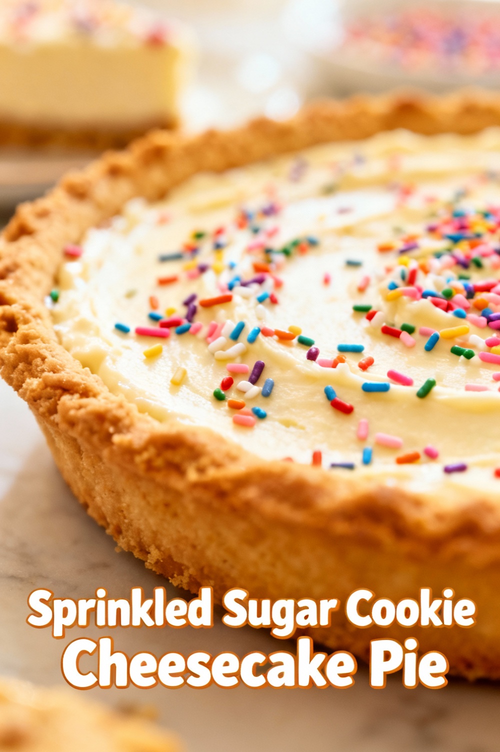 Sprinkled Sugar Cookie Cheesecake Pie