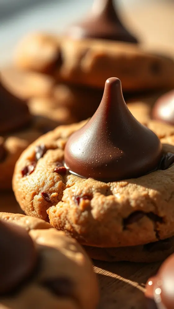 Chocolate Kiss Peanut Butter Cookies