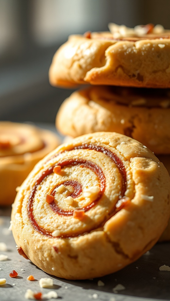 Toffee Coconut Swirl Cookies