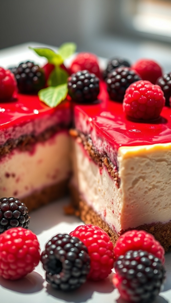 Blackberry Raspberry Cheesecake
