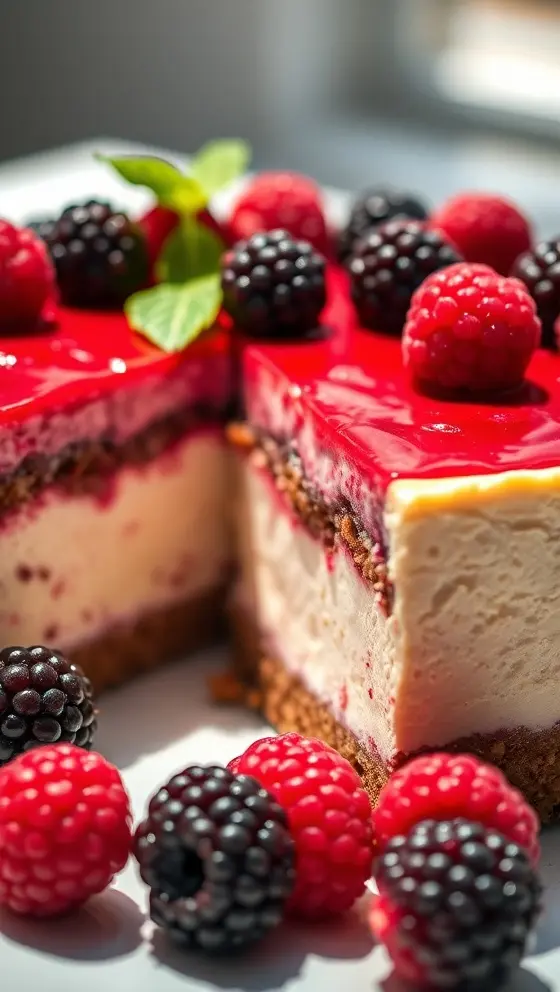 Blackberry Raspberry Cheesecake