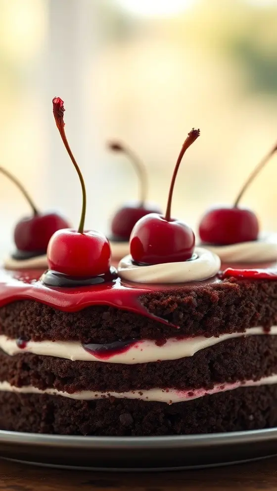 Chocolate Cherry Cream Cake