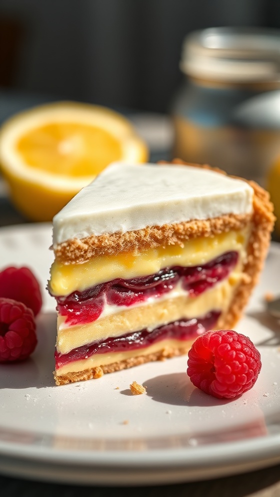 Lemon Raspberry Layered Pie