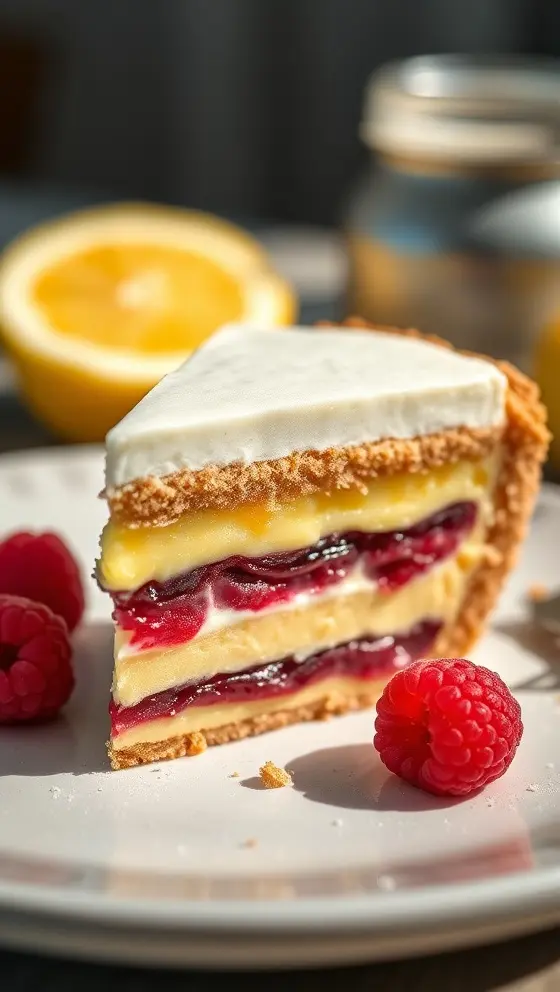 Lemon Raspberry Layered Pie