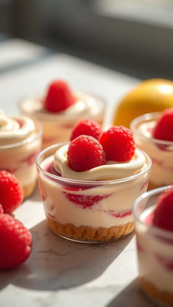Lemon Raspberry Swirl Cheesecake Cups
