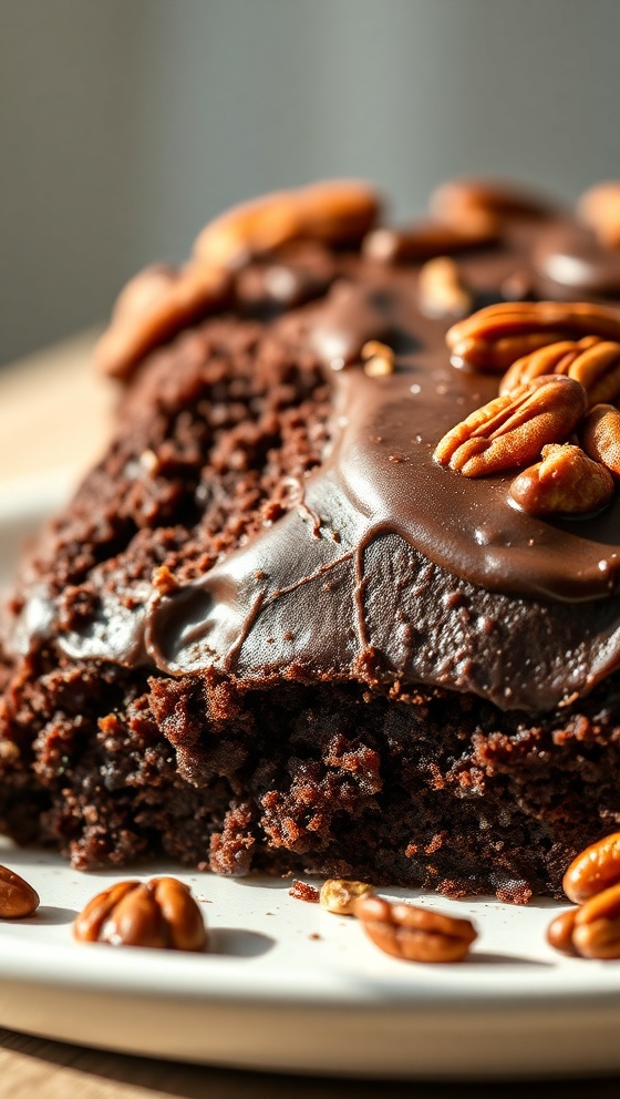 Luscious Chocolate Pecan Cake