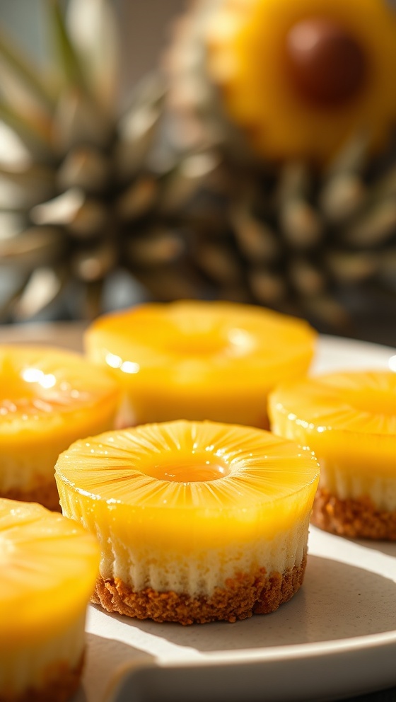 Mini Pineapple Upside Down Cheesecakes