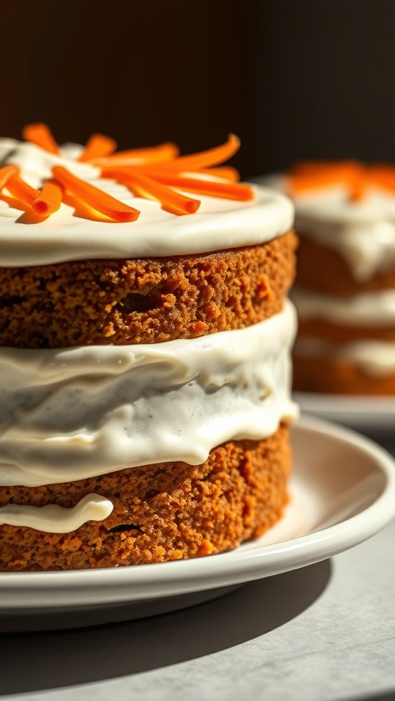 Moist Carrot Zucchini Cake with Cream Cheese Frosting