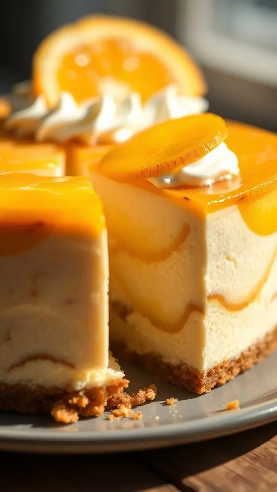 Pineapple Orange Swirl Cheesecake