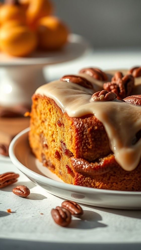 Sweet Potato Honeybun Cake with Pecans