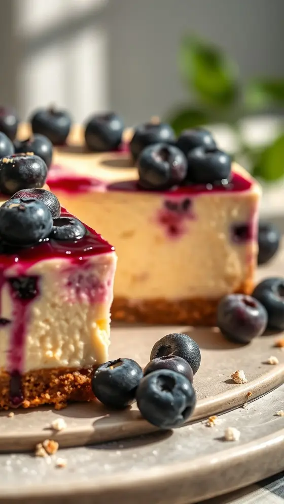 White Chocolate Blueberry Cheesecake