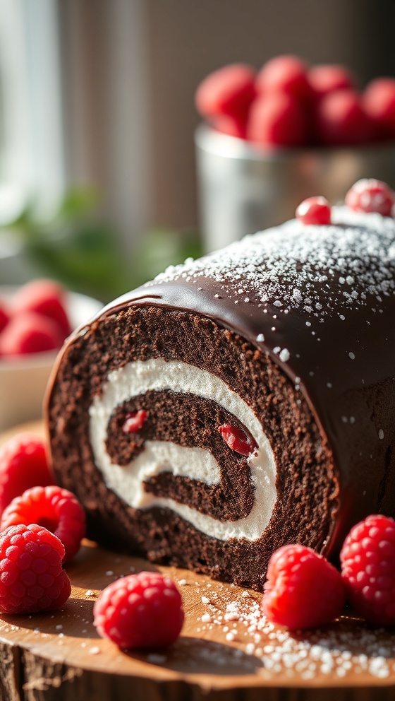 Raspberry Chocolate Yule Log