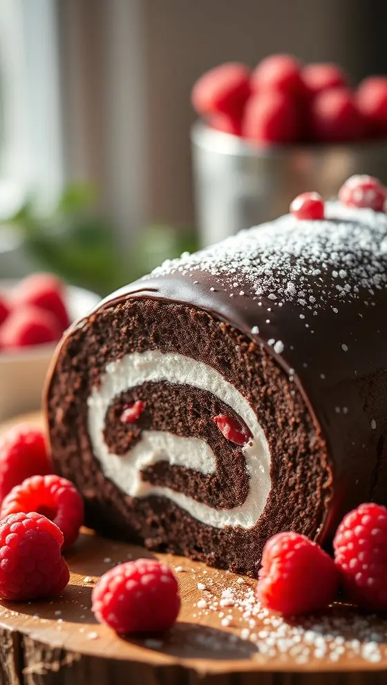 Raspberry Chocolate Yule Log