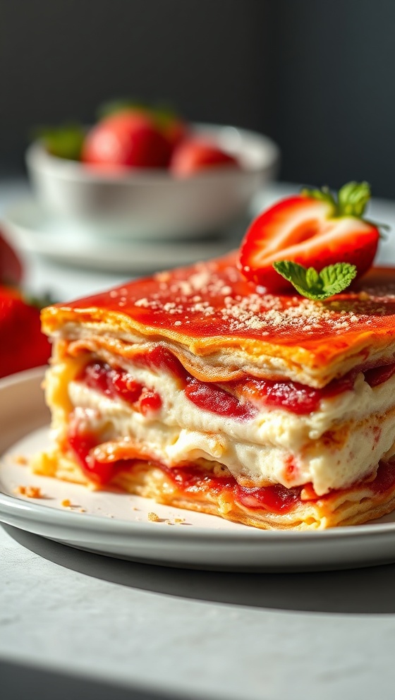 Strawberry Cheesecake Lasagna