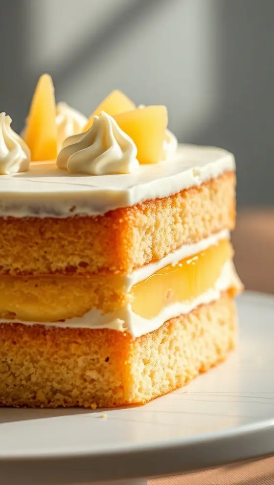 White Chocolate Cake with Pineapple Filling